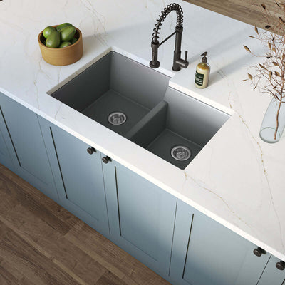 QUARTZ GRAY STRAIGHT DBL BWL60/40-3221 Kitchen Sinks - Shop at Home Craft Studio - 4