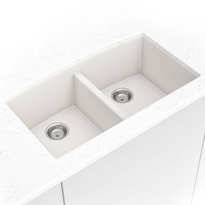 QUARTZ WHITE DOUBLE BOWL 50/50-3219 Kitchen Sinks - Shop at Home Craft Studio - 1