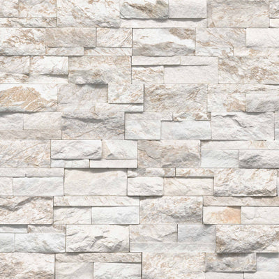 ROYAL WHITE SPLITFACE LEDGER CORNER 9X18 Stacked Stone Panels - Shop at Home Craft Studio - 2