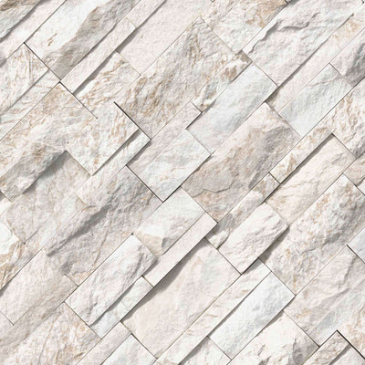 ROYAL WHITE SPLITFACE LEDGER CORNER 9X18 Stacked Stone Panels - Shop at Home Craft Studio - 3