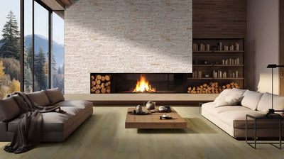 Royal White Splitface Ledger Corner Stacked Stone Panels - Shop at Home Craft Studio - 9