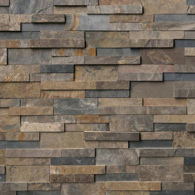 Rustic Gold Ledger Corner Stacked Stone Panels - Shop at Home Craft Studio - 2