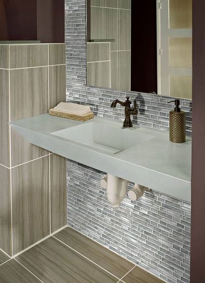 SILVER CANVAS INTERLOCKING Mosaic, Wall Tile, Floor or Wall Tile - Shop at Home Craft Studio - 6