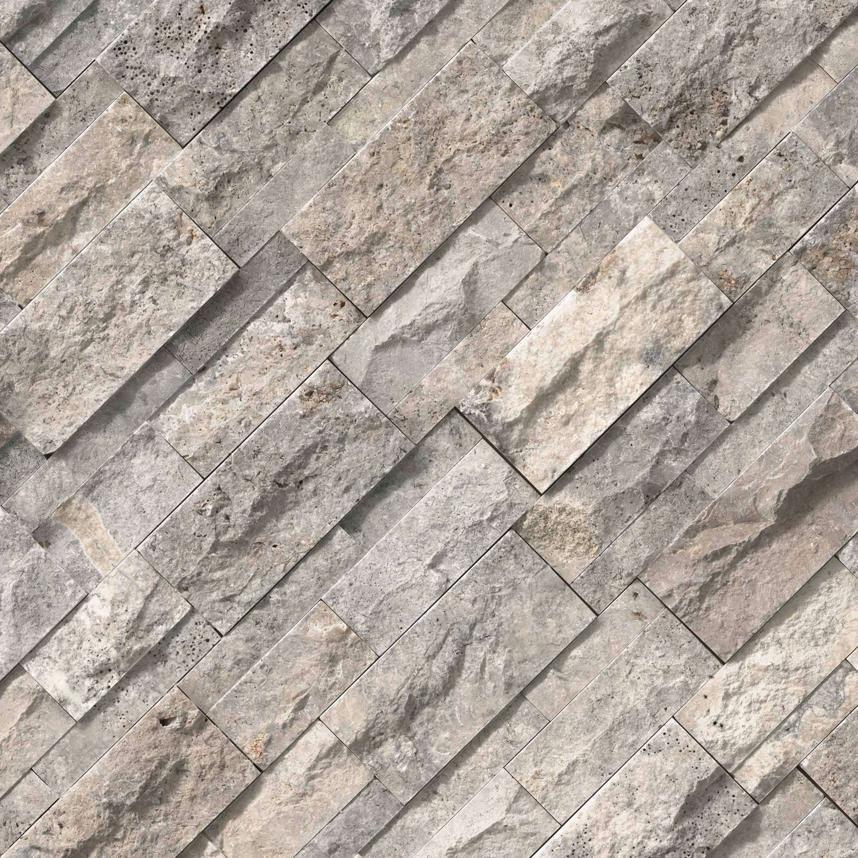 SILVER TRAVERTINE PANEL 9X24 Stacked Stone Panels - Shop at Home Craft Studio - 2