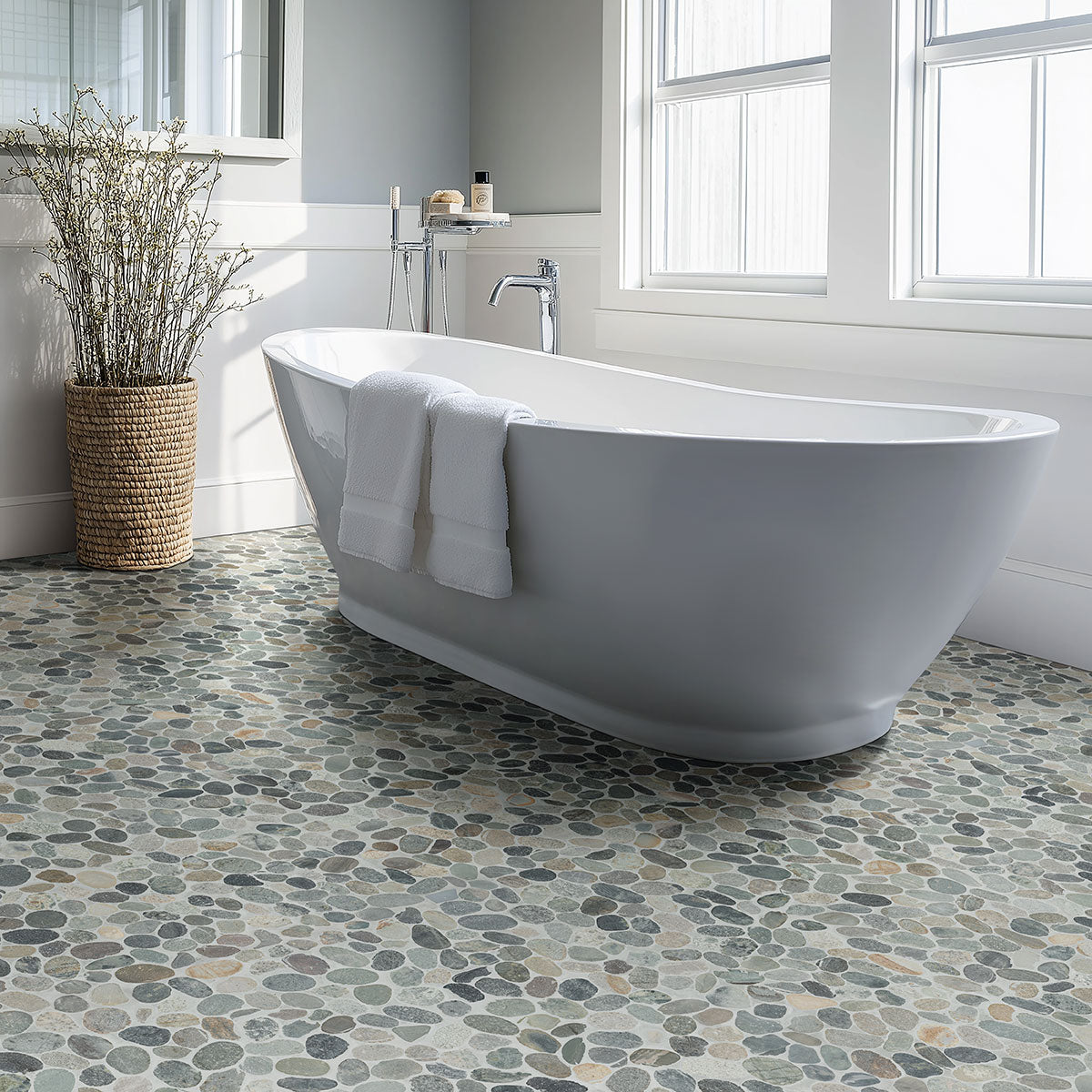SLICED RAINFOREST PEBBLE Mosaic, Floor or Wall Tile - Shop at Home Craft Studio - 8