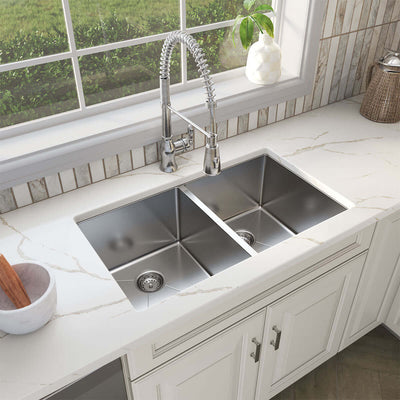 SS 16 GAU HANDCRAFTED DOUBLE BOWL 50/50-3219 Kitchen Sinks - Shop at Home Craft Studio - 3