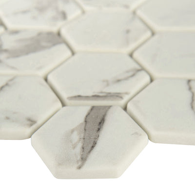 STATUARIO CELANO 2 HEXAGON Mosaic, Floor or Wall Tile - Shop at Home Craft Studio - 2