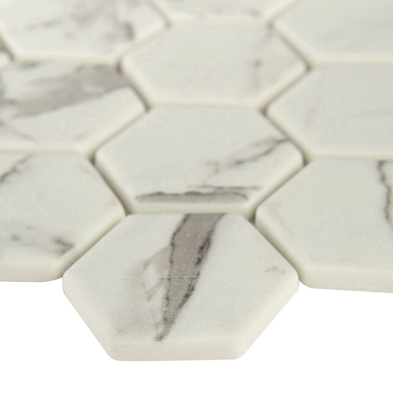 STATUARIO CELANO 2 HEXAGON Mosaic, Floor or Wall Tile - Shop at Home Craft Studio - 2