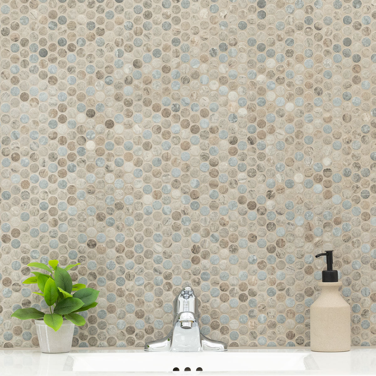 STONELLA PENNY ROUND Mosaic, Wall Tile - Shop at Home Craft Studio - 5