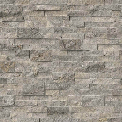 Silver Travertine Corner"L" Stacked Stone Panels - Shop at Home Craft Studio - 2