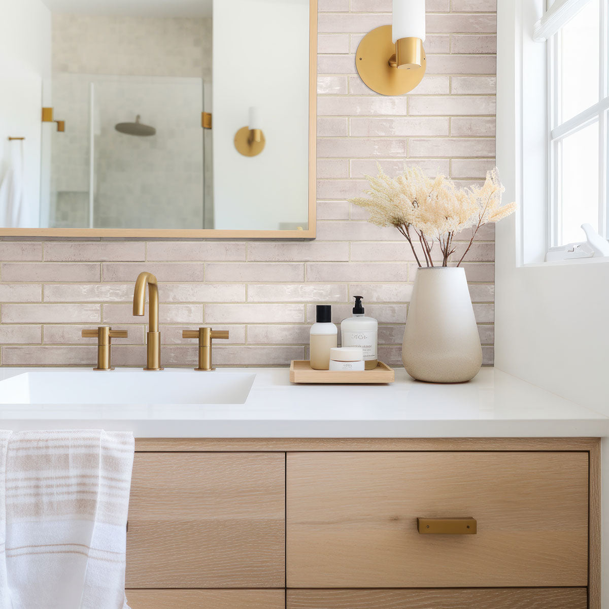 Stella Blush 2X10 Glossy Backsplash & Wall Tile - Shop at Home Craft Studio - 11