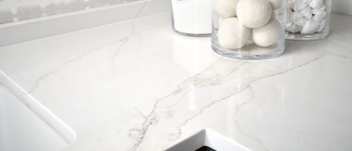MSI Calacatta Izaro Quartz Countertop Countertops - Shop at Home Craft Studio - 6