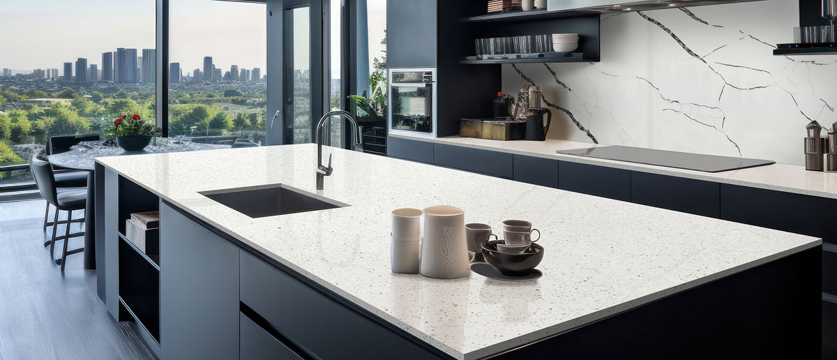 MSI Calacatta Laza Night Quartz Countertop Countertops - Shop at Home Craft Studio - 4