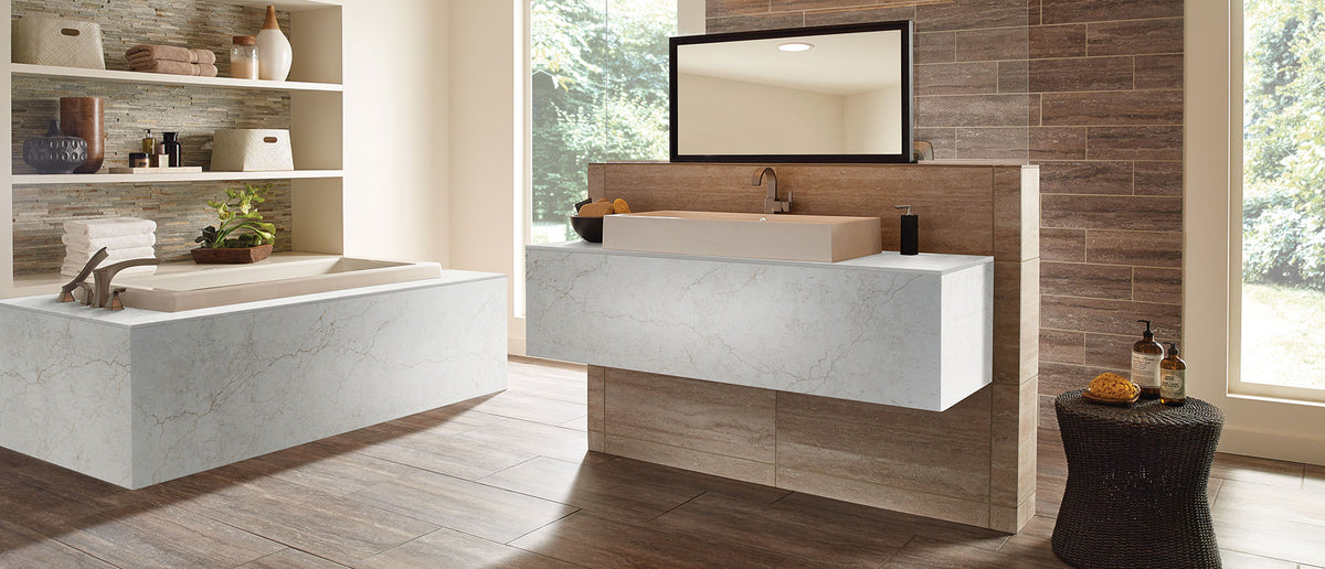MSI Calacatta Miraggio Cove Quartz Countertop Countertops - Shop at Home Craft Studio - 3