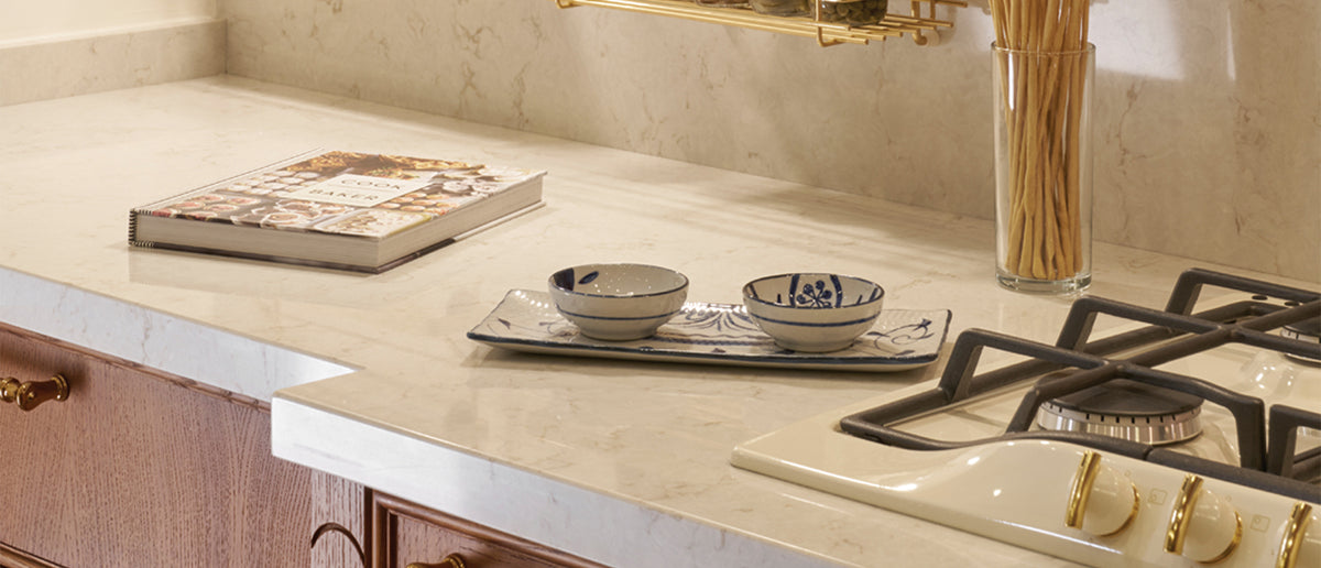 MSI Cashmere Taj Quartz Countertop Countertops - Shop at Home Craft Studio - 4