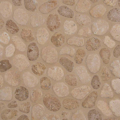 TRAVERTINE BLEND PEBBLES MESH BACKED Mosaic - Shop at Home Craft Studio - 1