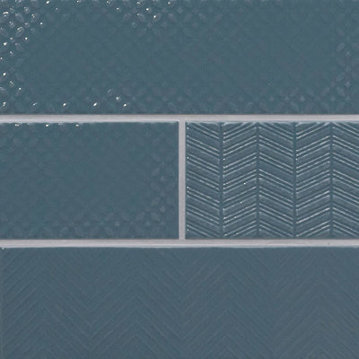 URBANO NAVY 4X12 GLOSSY MIX Ceramic Wall Tile - Shop at Home Craft Studio - 1