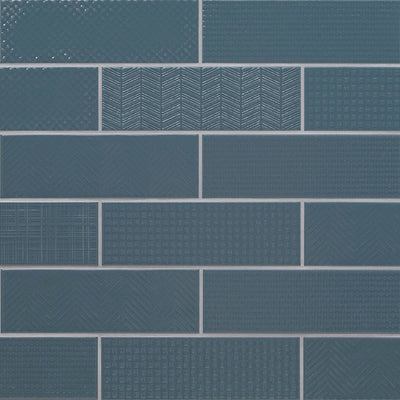 URBANO NAVY 4X12 GLOSSY MIX Ceramic Wall Tile - Shop at Home Craft Studio - 4