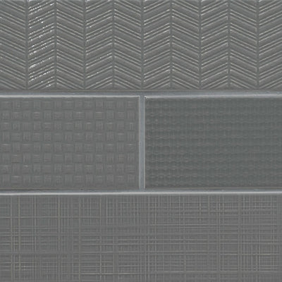 Urbano Graphite 3D Mix 4X12 Ceramic Subway Tile - Shop at Home Craft Studio - 1