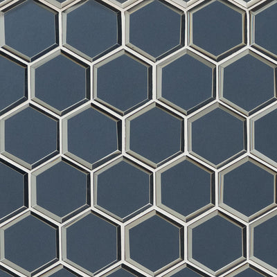 VAGUE BLUE 3" HEXAGON Mosaic, Wall Tile - Shop at Home Craft Studio - 1