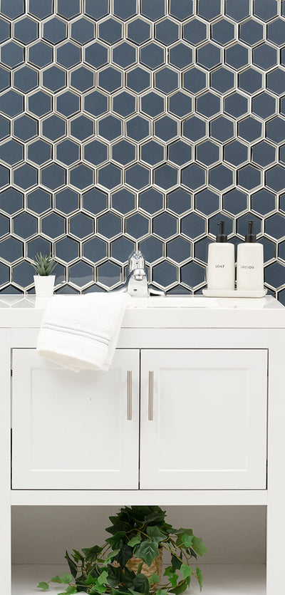 VAGUE BLUE 3" HEXAGON Mosaic, Wall Tile - Shop at Home Craft Studio - 6