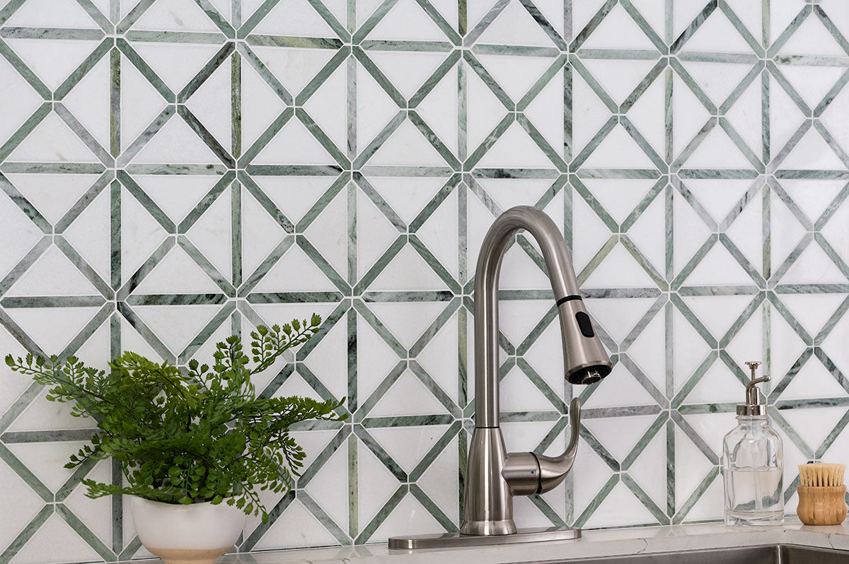 VERDANT GREEN GEOMETRICA PATTERN POL Mosaic - Shop at Home Craft Studio - 4