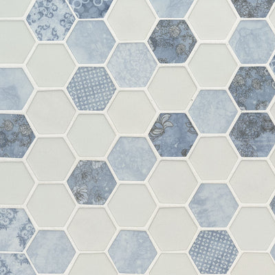 VISTA AZUL HEXAGON Mosaic, Floor or Wall Tile - Shop at Home Craft Studio - 1