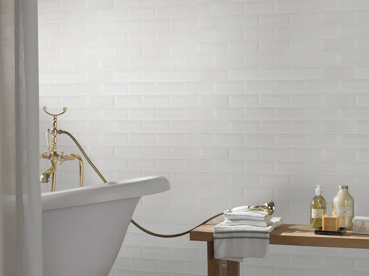 WHISPER WHITE 2X6 BEVELED Subway Tile - Shop at Home Craft Studio - 5