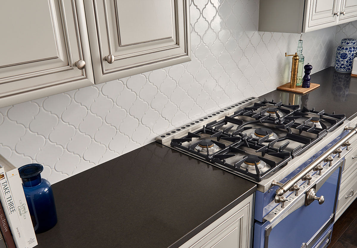 WHISPER WHITE ARABESQUE Backsplash & Wall Tile - Shop at Home Craft Studio - 6