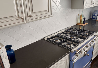 WHISPER WHITE ARABESQUE Backsplash & Wall Tile - Shop at Home Craft Studio - 6