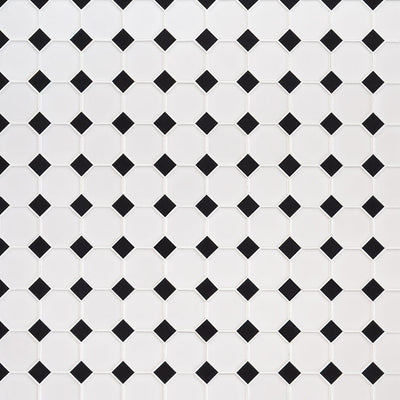 WHITE AND BLACK GLOSSY OCTAGON 6MM Mosaic, Floor or Wall Tile - Shop at Home Craft Studio - 2