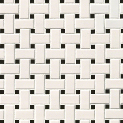 WHITE AND BLACK MATTE BASKETWEAVE 6MM Mosaic - Shop at Home Craft Studio - 1