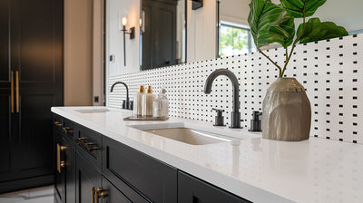 WHITE AND BLACK MATTE BASKETWEAVE 6MM Mosaic - Shop at Home Craft Studio - 5