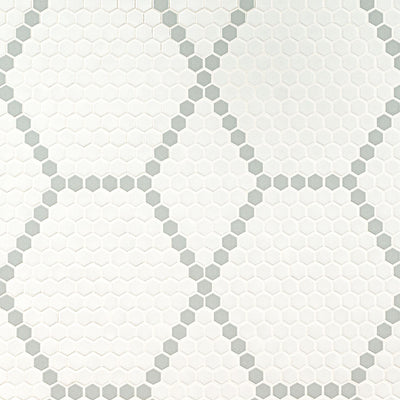 WHITE AND GRAY HIVE PATTERN MATTE Mosaic, Floor or Wall Tile, Wall Tile - Shop at Home Craft Studio - 2