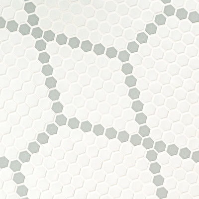 WHITE AND GRAY HIVE PATTERN MATTE Mosaic, Floor or Wall Tile, Wall Tile - Shop at Home Craft Studio - 3