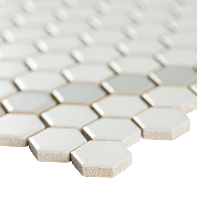 WHITE AND GRAY HIVE PATTERN MATTE Mosaic, Floor or Wall Tile, Wall Tile - Shop at Home Craft Studio - 4