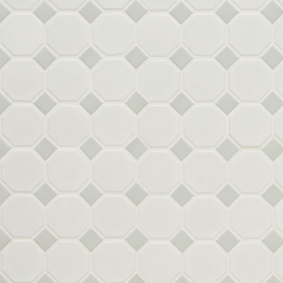 WHITE AND GRAY MATTE 2" OCTAGON Mosaic - Shop at Home Craft Studio - 1