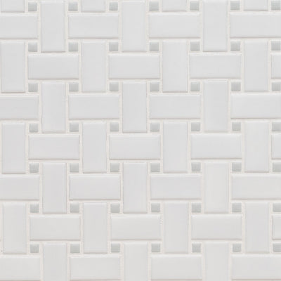 WHITE AND GRAY MATTE BASKETWEAVE Mosaic - Shop at Home Craft Studio - 1