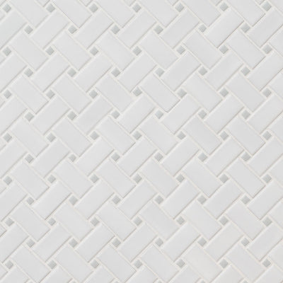 WHITE AND GRAY MATTE BASKETWEAVE Mosaic - Shop at Home Craft Studio - 2