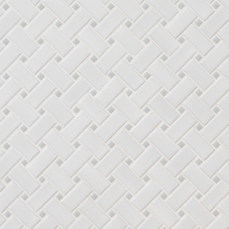 WHITE AND GRAY MATTE BASKETWEAVE Mosaic - Shop at Home Craft Studio - 2