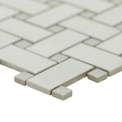 WHITE AND GRAY MATTE BASKETWEAVE Mosaic - Shop at Home Craft Studio - 3