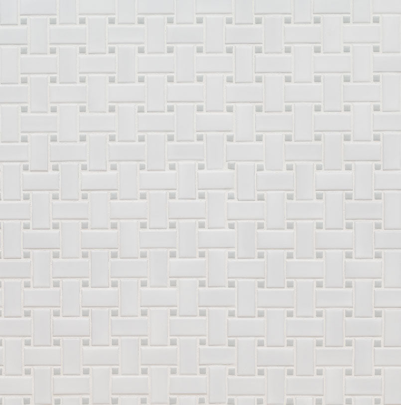 WHITE AND GRAY MATTE BASKETWEAVE Mosaic - Shop at Home Craft Studio - 4