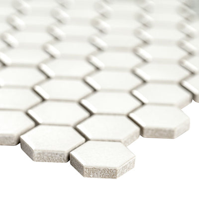 WHITE AND GRAY MOD PETAL PATTERN MATTE Floor or Wall Tile, Mosaic - Shop at Home Craft Studio - 4