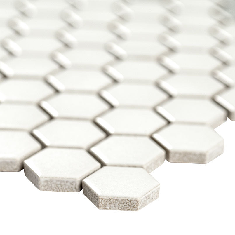 WHITE AND GRAY MOD PETAL PATTERN MATTE Floor or Wall Tile, Mosaic - Shop at Home Craft Studio - 4