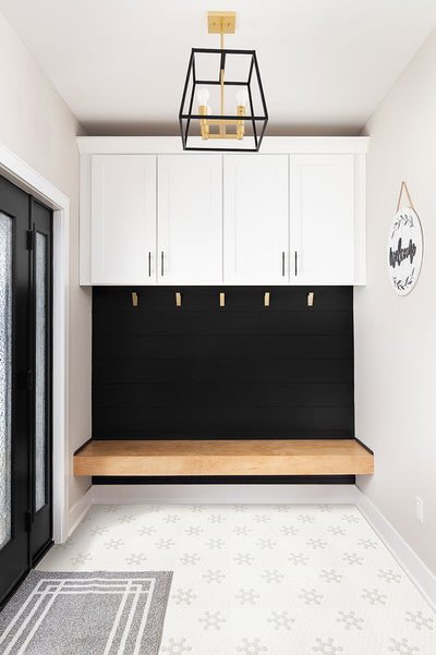 WHITE AND GRAY MOD PETAL PATTERN MATTE Floor or Wall Tile, Mosaic - Shop at Home Craft Studio - 5