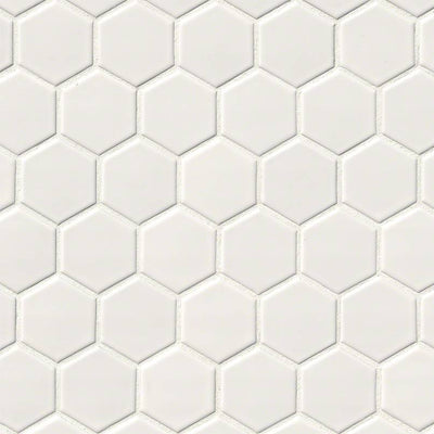 WHITE GLOSSY 2" HEX 6MM Mosaic,Wall Tile,Floor or Wall Tile - Shop at Home Craft Studio - 1