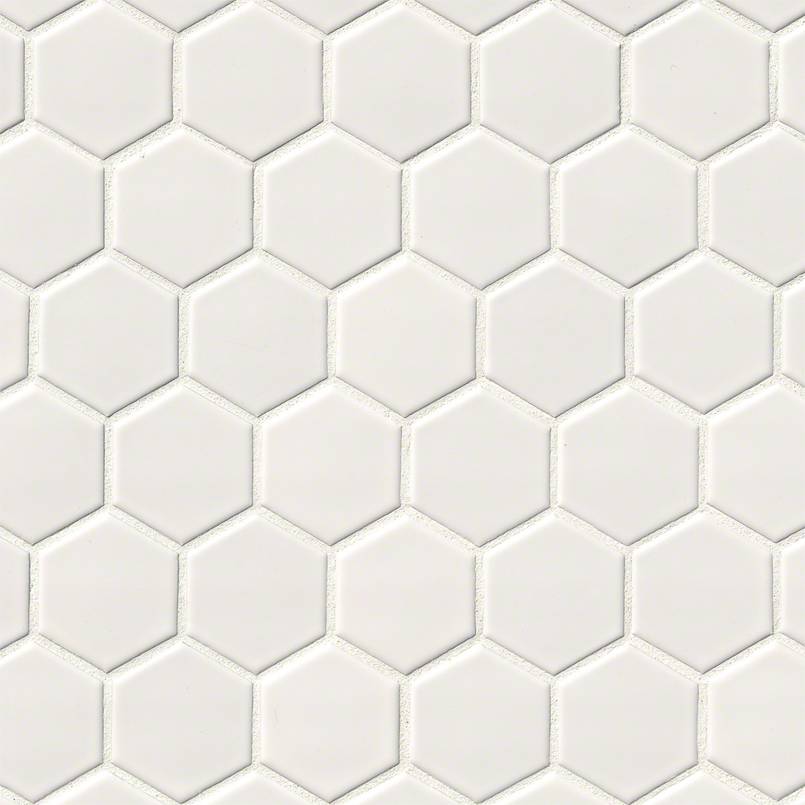 WHITE GLOSSY 2" HEX 6MM Mosaic,Wall Tile,Floor or Wall Tile - Shop at Home Craft Studio - 1