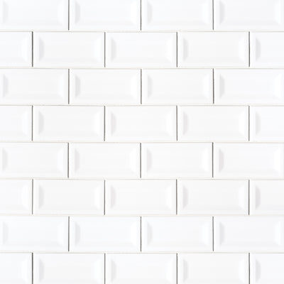 WHITE GLOSSY 3X6 INVERTED BEVELED Wall Tile - Shop at Home Craft Studio - 2