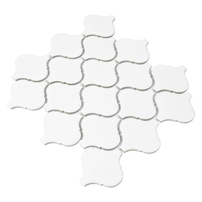 WHITE GLOSSY ARABESQUE 6MM Wall Tile, Mosaic - Shop at Home Craft Studio - 4