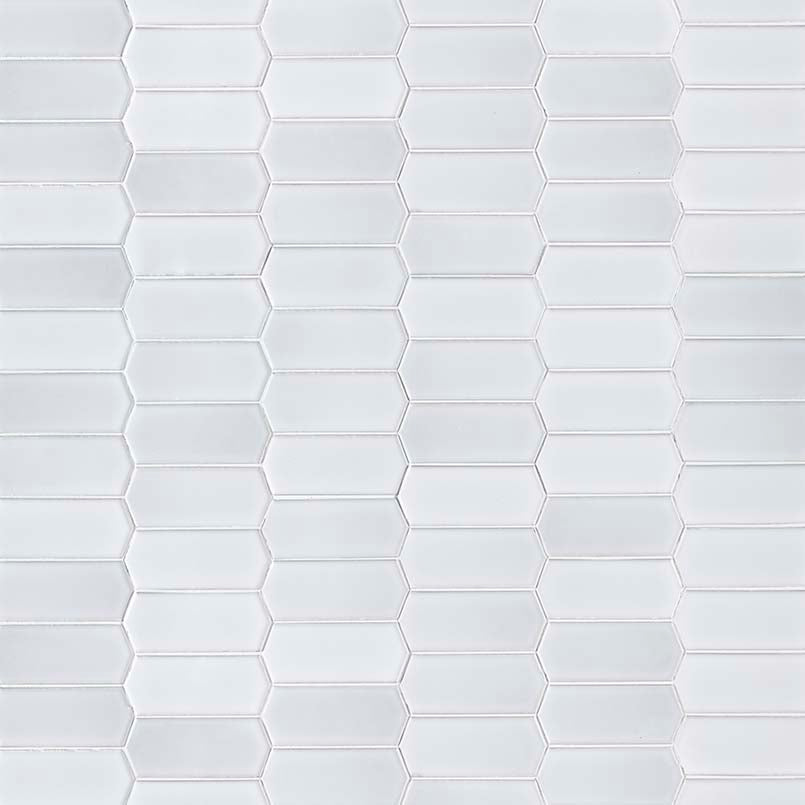 WHITE GLOSSY PICKET 8MM Wall Tile, Mosaic - Shop at Home Craft Studio - 1